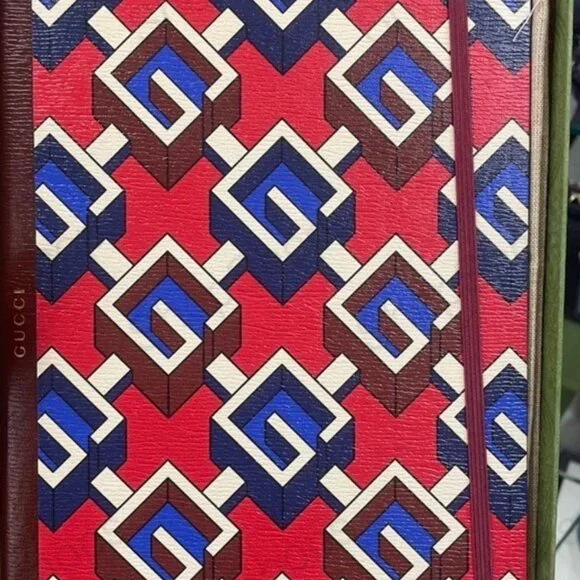 GUCCI MONOGRAM LINED NOTEBOOK